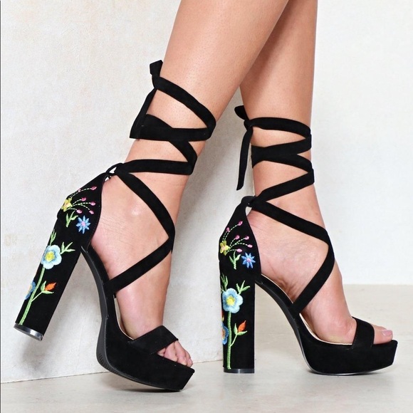 Public Desire Ilona Lace Up Platform Heels *NWOT* - Picture 1 of 11